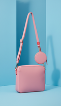 Vegan Leather Crossbody in Metallic Blue