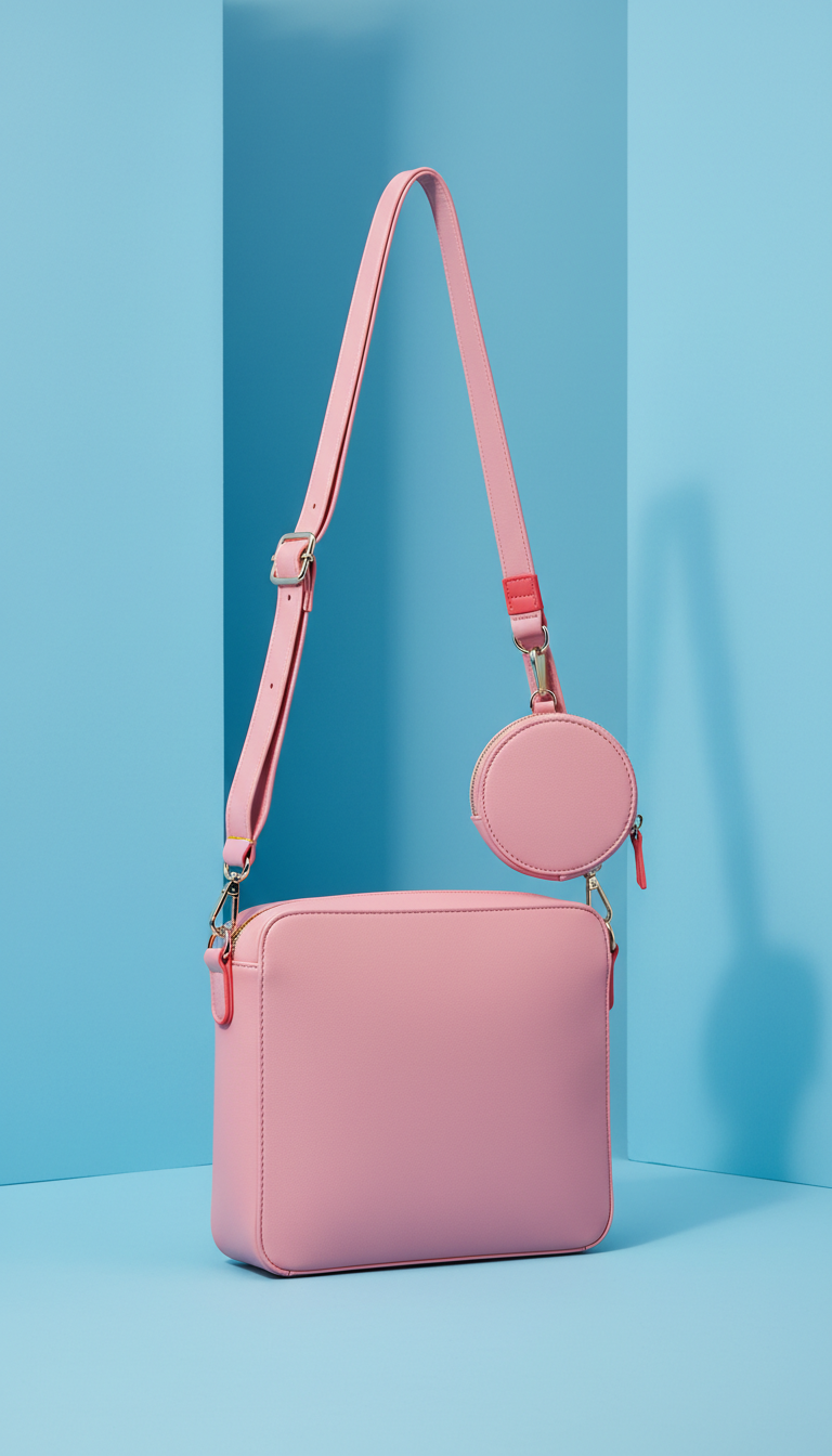 Vegan Leather Crossbody in Metallic Blue
