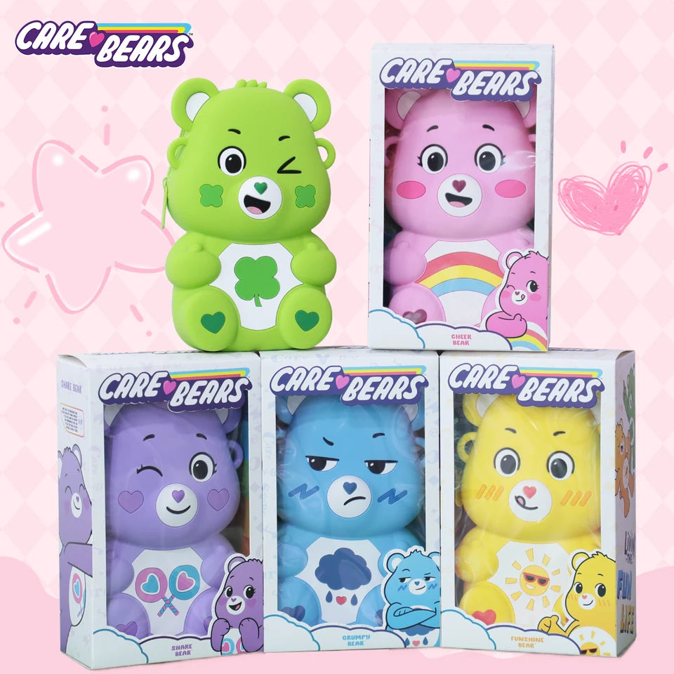 Care Bears Silicone Crossbody Bag Cute Cartoon Doll Storage Purse Coin Pouch Phone Bag Mini Single Shoulder Backpack Kawaii Gift