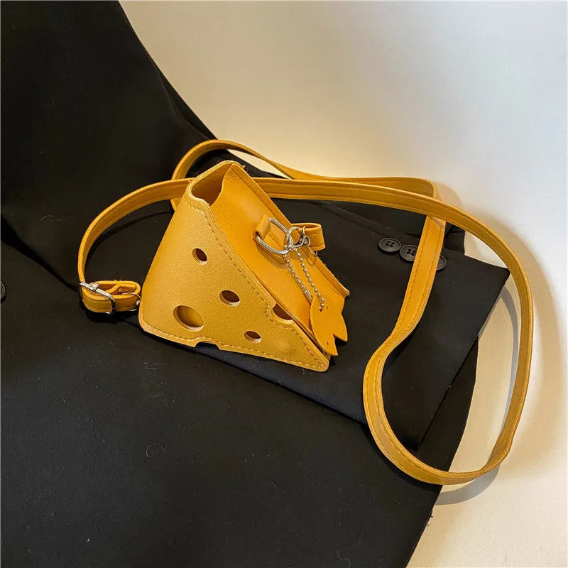 New Arrival Cute Mini Cheese Triangle Lipstick Headphone Crossbody Coin Purse - Unique Design for Home Use and Convenience