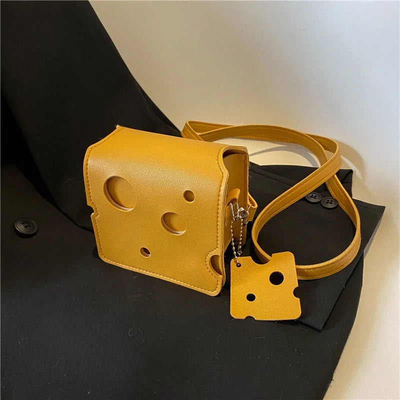 New Arrival Cute Mini Cheese Triangle Lipstick Headphone Crossbody Coin Purse - Unique Design for Home Use and Convenience