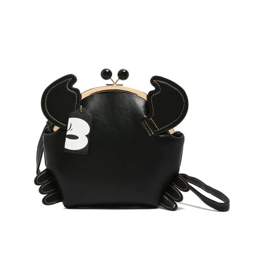 Cartoon Crab Shape Handbag with Crab Coin Purse Crossbody Bag Crayfish Shells Clip Purse Detachable Shoulder Bag Women's Satchel