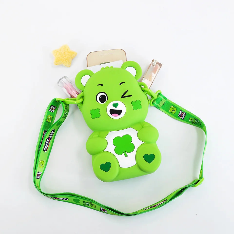 Care Bears Silicone Crossbody Bag Cute Cartoon Doll Storage Purse Coin Pouch Phone Bag Mini Single Shoulder Backpack Kawaii Gift