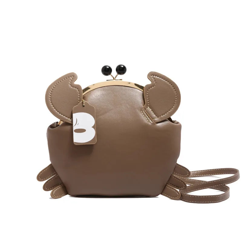 Cartoon Crab Shape Handbag with Crab Coin Purse Crossbody Bag Crayfish Shells Clip Purse Detachable Shoulder Bag Women's Satchel