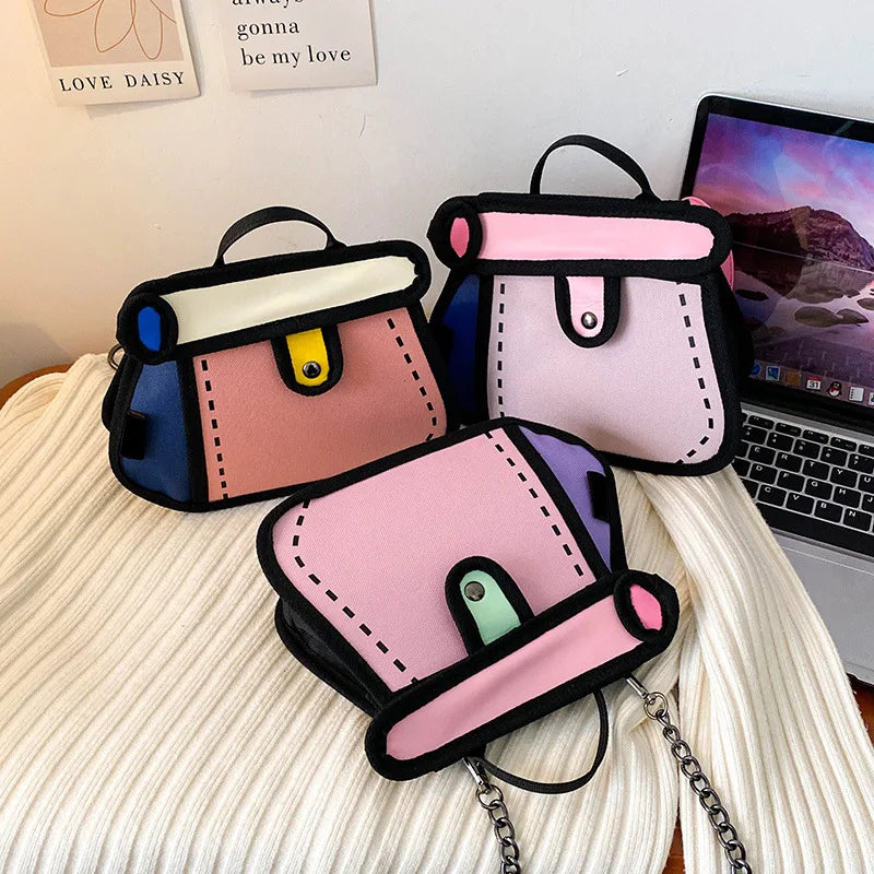 2024 New Crossbody Bag Secondary Cartoon Animation 3D Stereo Bag Handbag Coin Purse