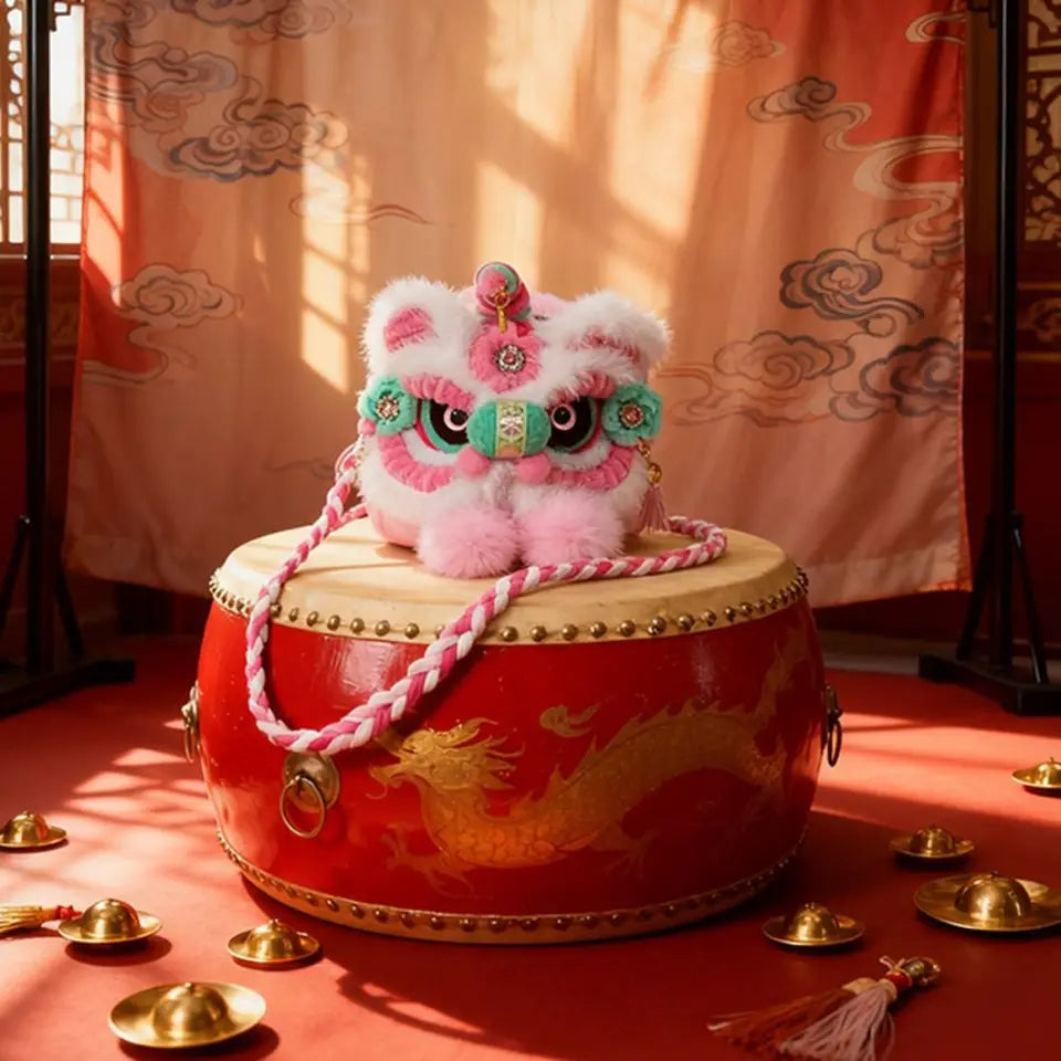 New Handmade Kintted New Year Shoulder Bag Personality Spring Festival Coin Purse Red Color Children's Lion Bag