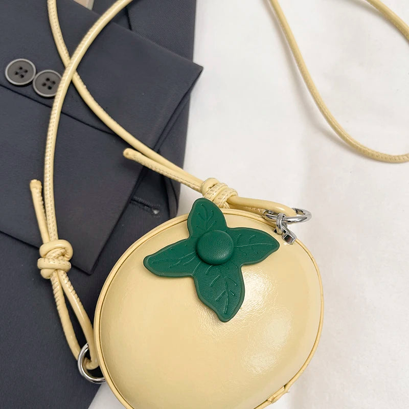 Cute Tomato Shape Mini Crossbody Bag Women Novelty Fruit Design Coin Purse Small PU Leather Shoulder Bag for Girls