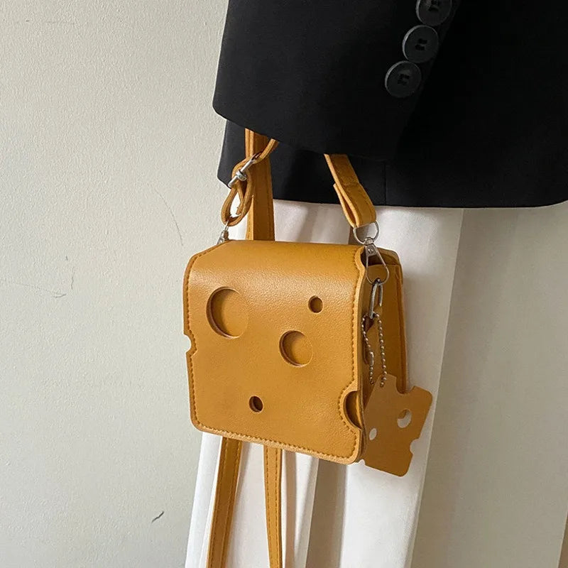 New Arrival Cute Mini Cheese Triangle Lipstick Headphone Crossbody Coin Purse - Unique Design for Home Use and Convenience